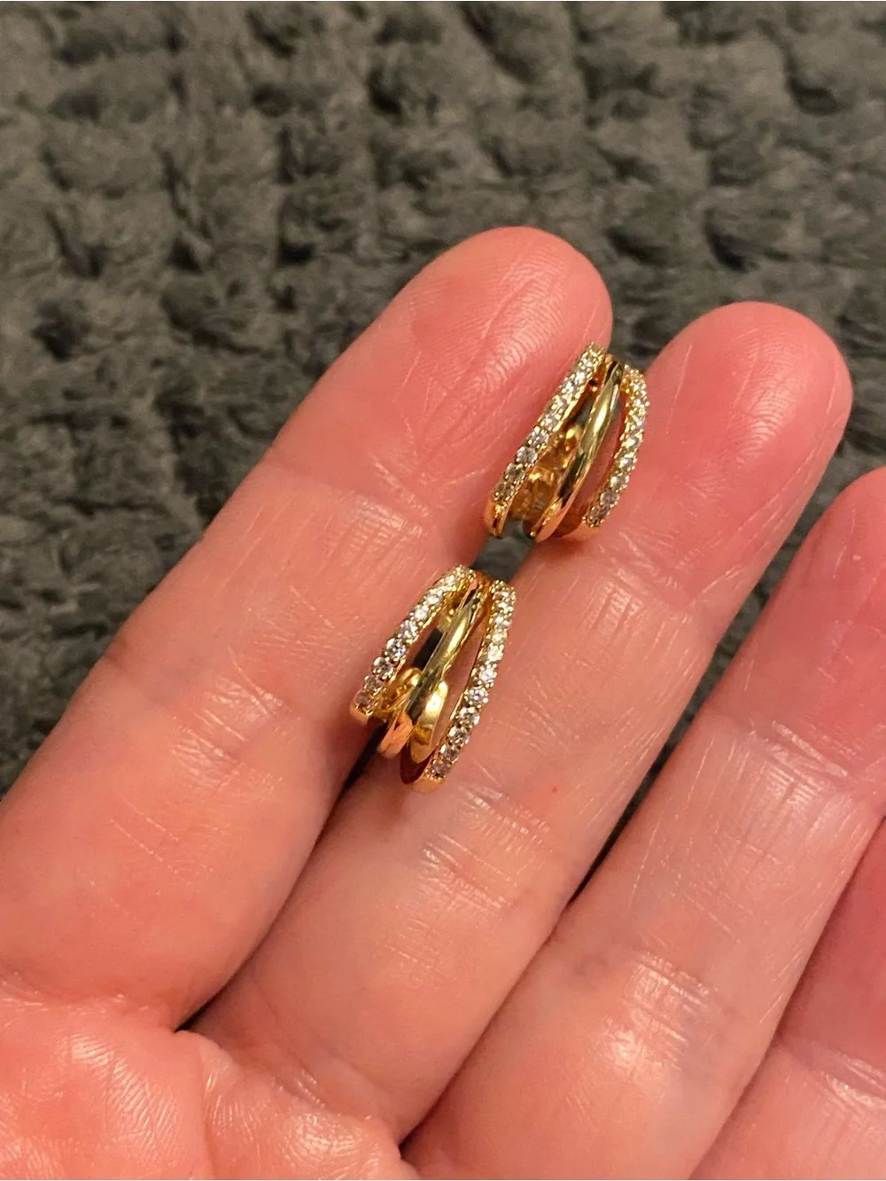 Gold-Tone Textured Small Hoop Earrings - Gold